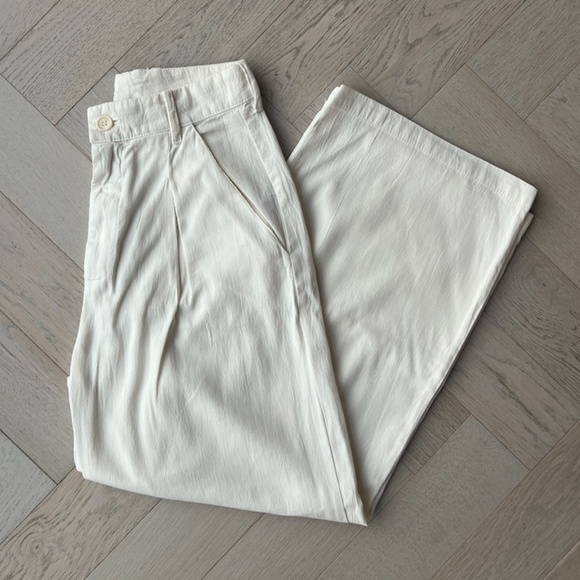 *new* LACAUSA high waisted pleated lola trousers - off-white/cream, size 2 - Picture 3 of 9